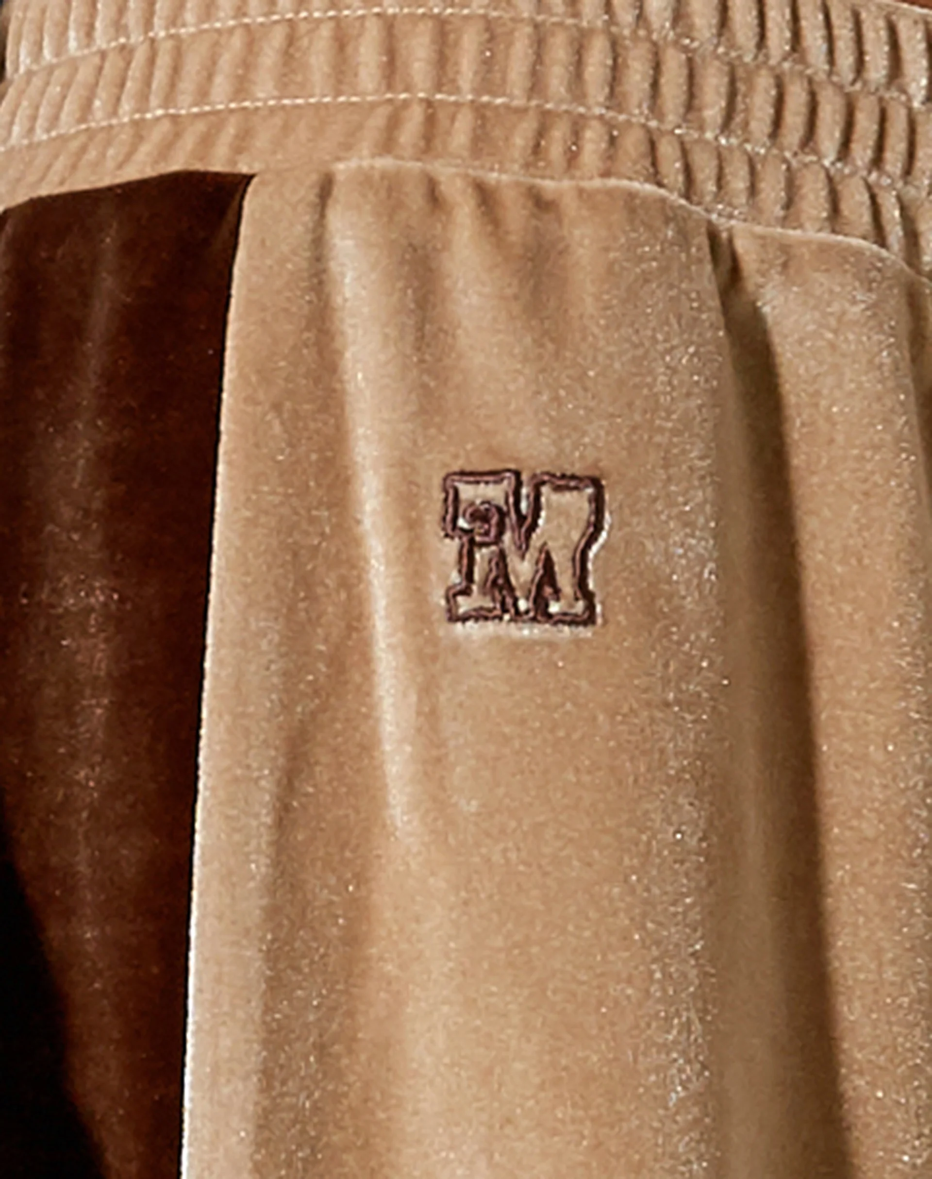 Bintan Wide Leg Trouser in Velour Champagne - Image 5