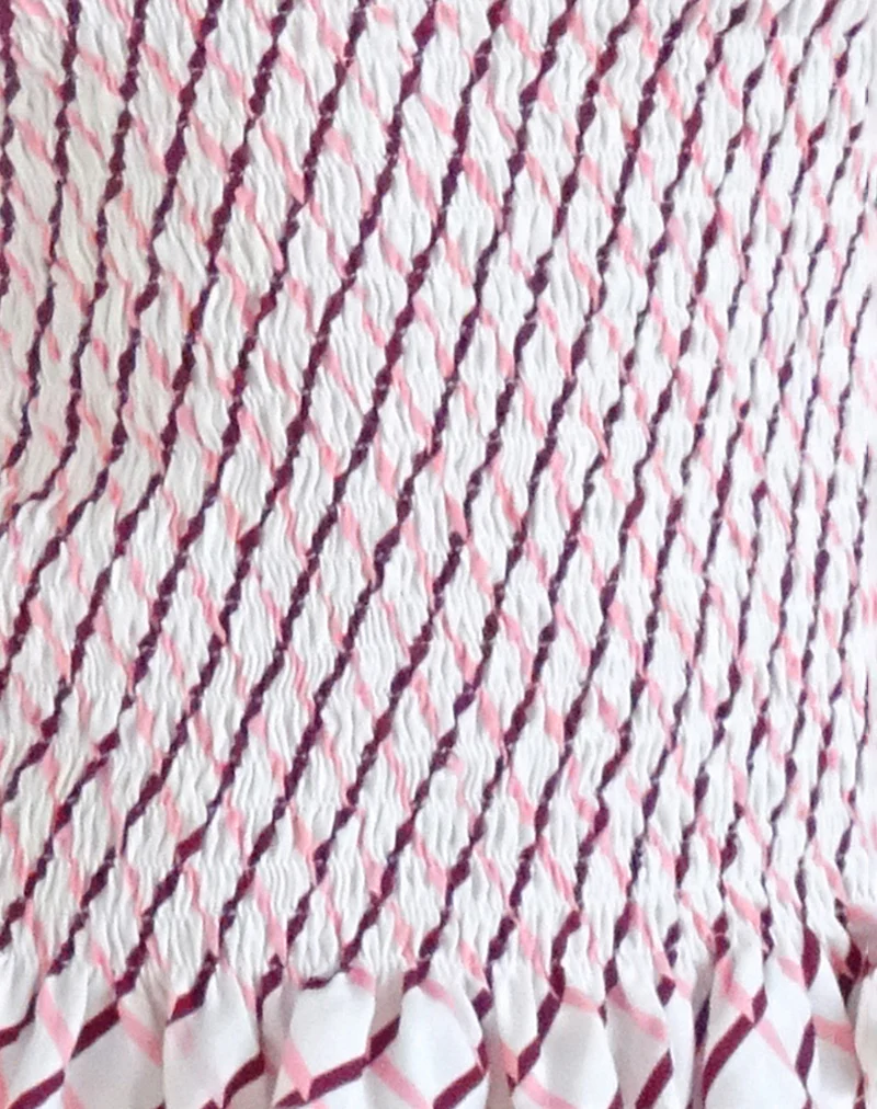 Birita Shirred Tank Top in Geometric Tile - Image 4