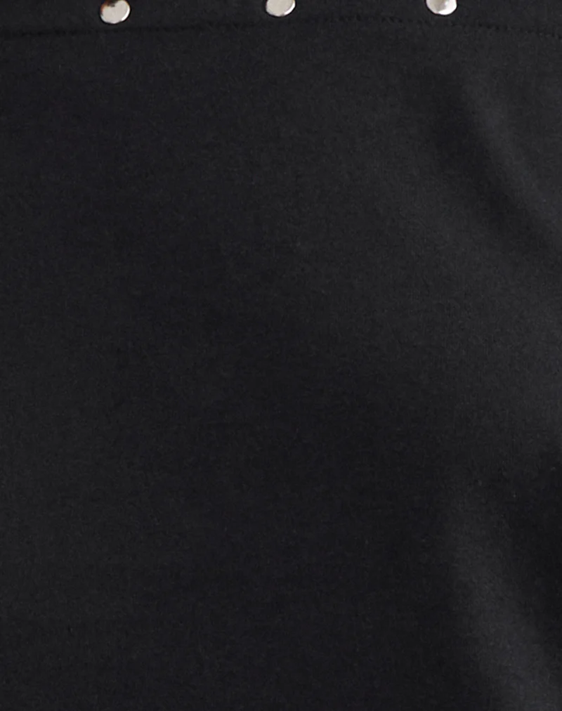 Bizzy Top in Jersey Black with Studs - Image 6