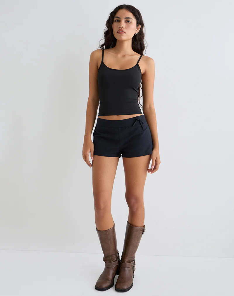 Blazy Tie Shorts in Black - Image 4