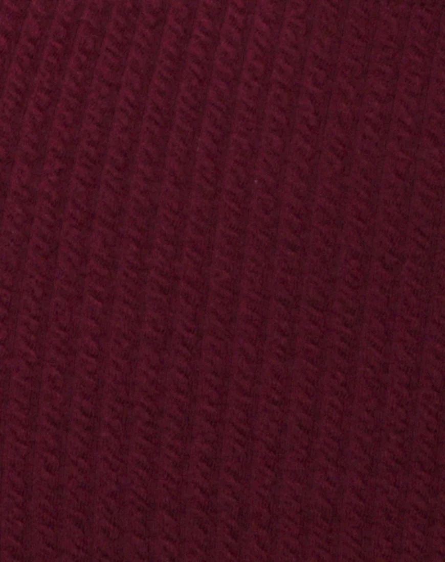 Bliss Crop Top in Burgundy - Image 5