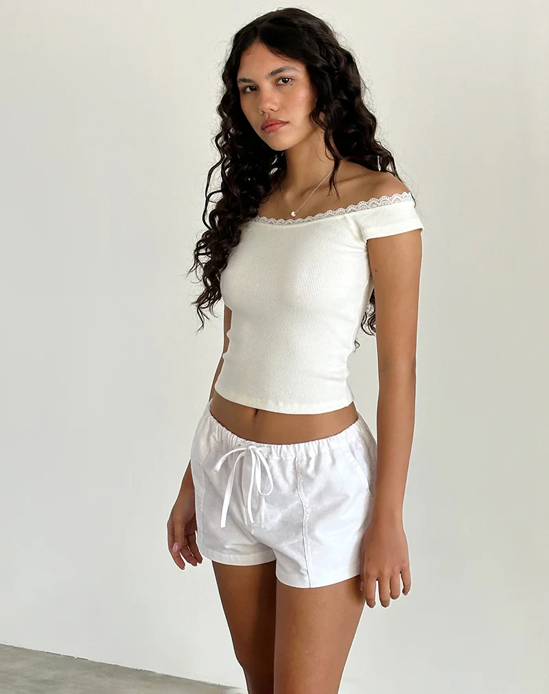 Bolaxi Short in Off White Linen - Image 4