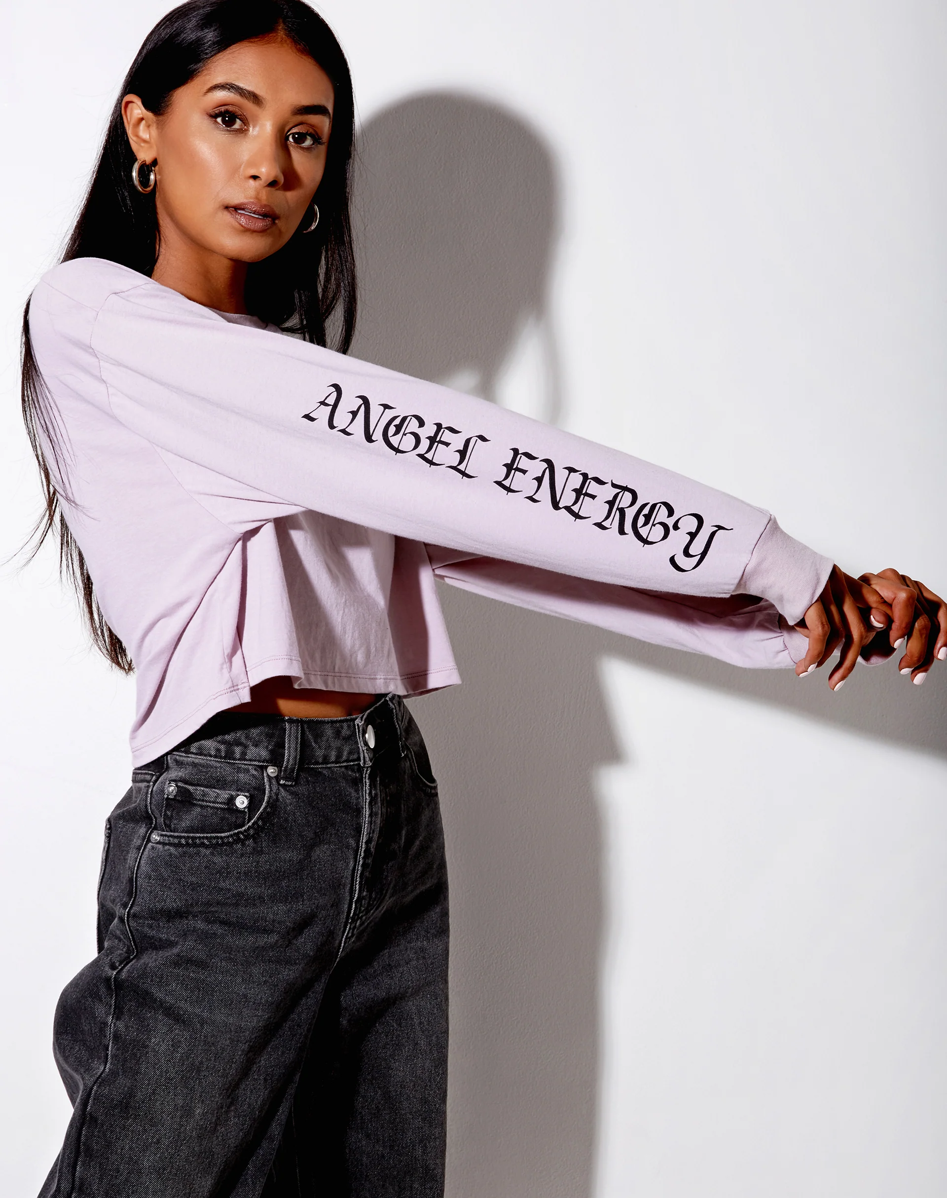 Boli Crop Tee in Violet Angelo 'Angel Energy' - Image 3