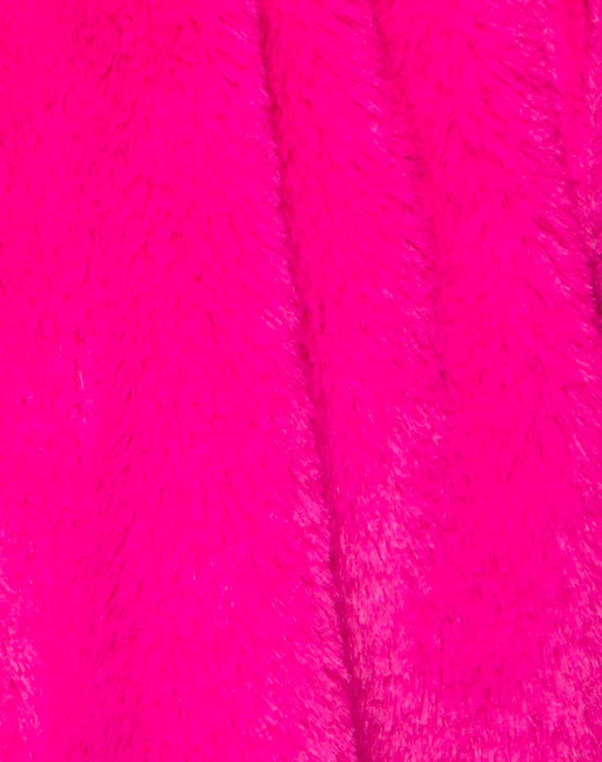 Bomb Hoody in Fur Zip Magenta - Image 5