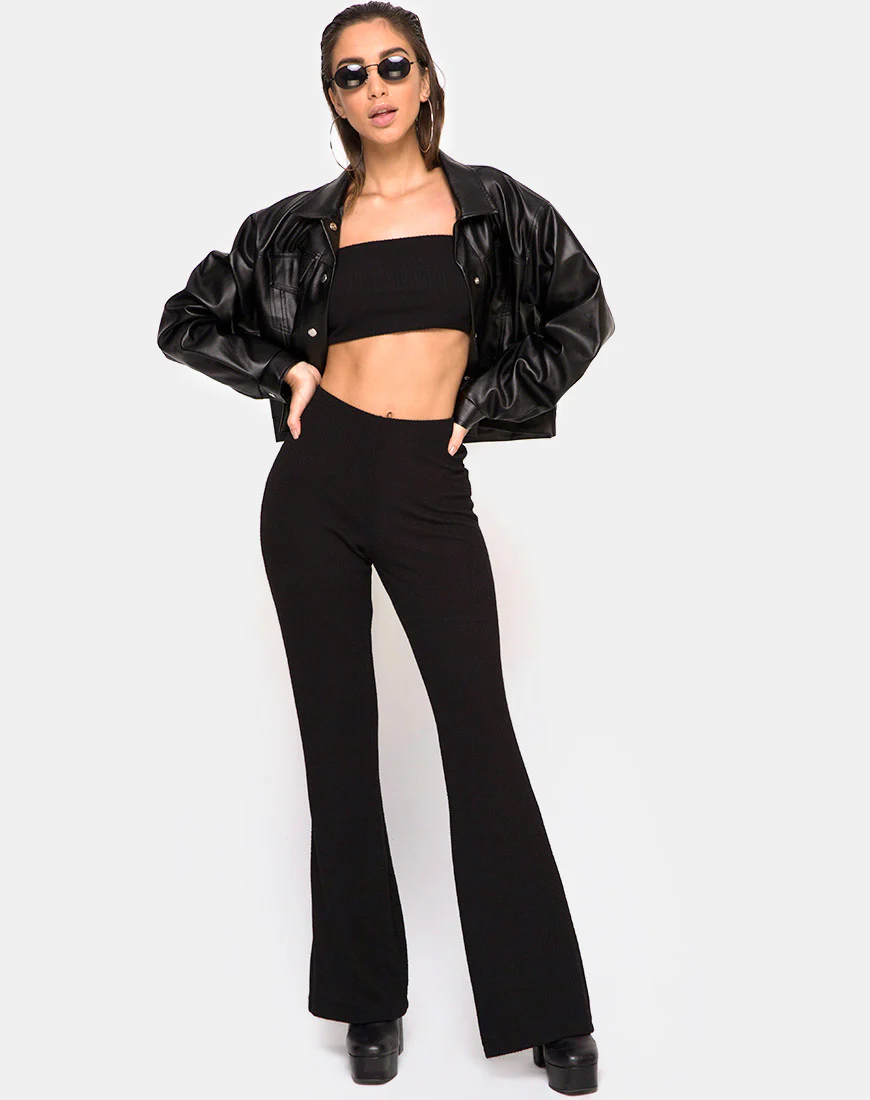 Bomb Tube Top in Black Jumbo Rib - Image 3