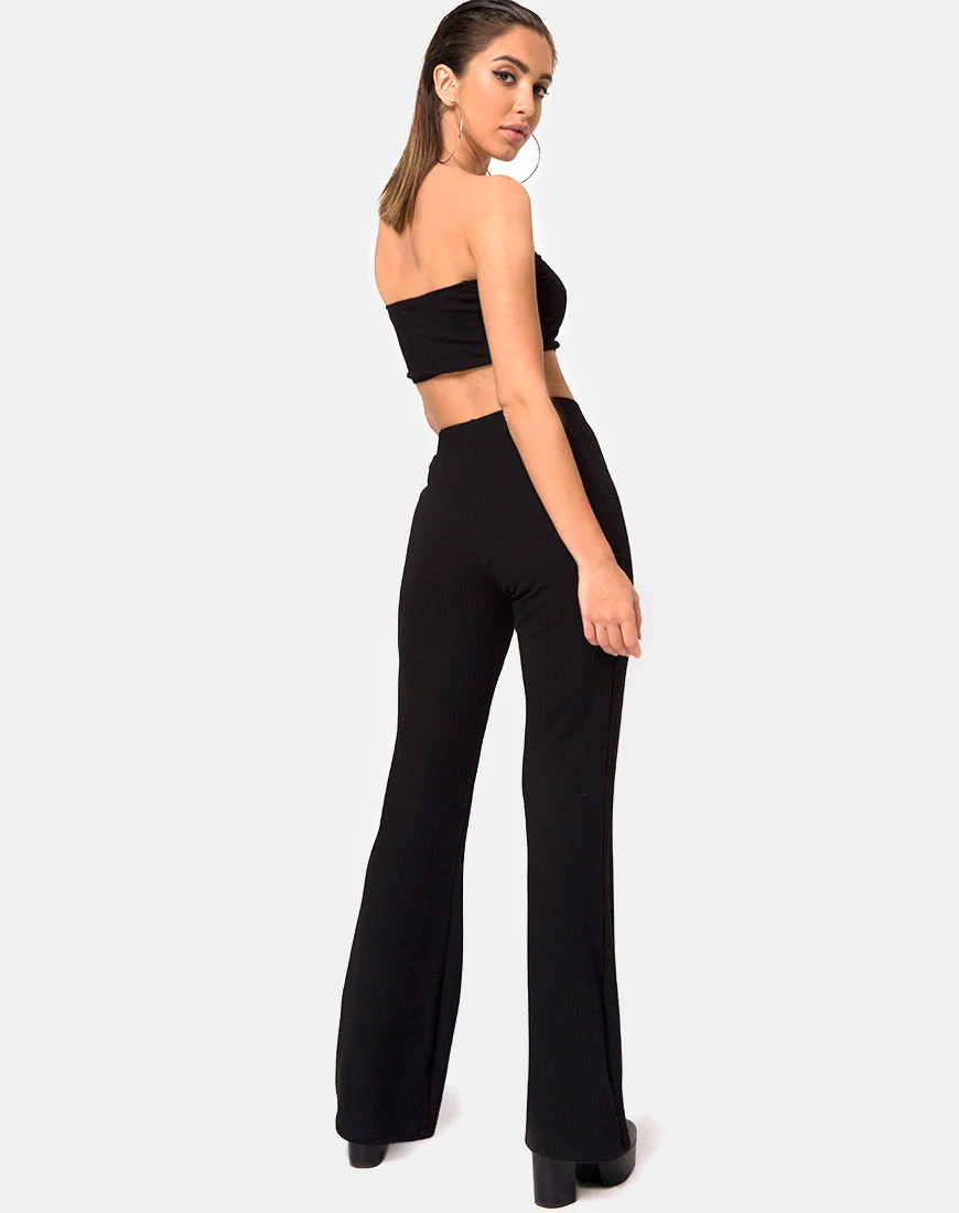 Bomb Tube Top in Black Jumbo Rib - Image 4