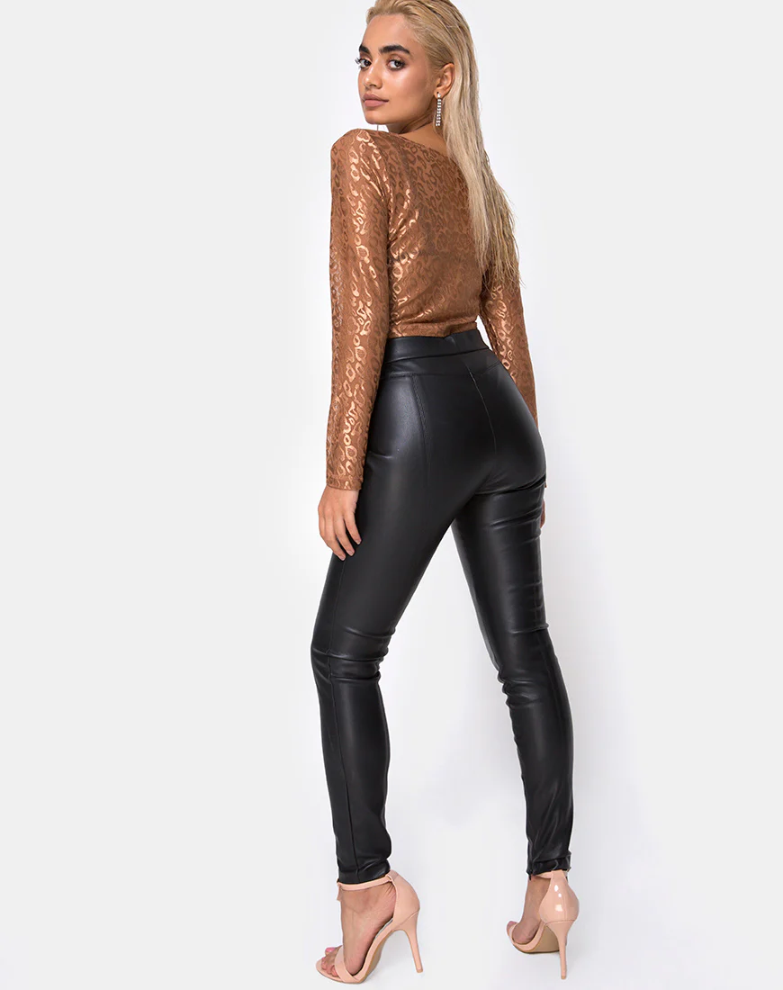 Bon Top in Leopard Sheen Net Caramel - Image 4