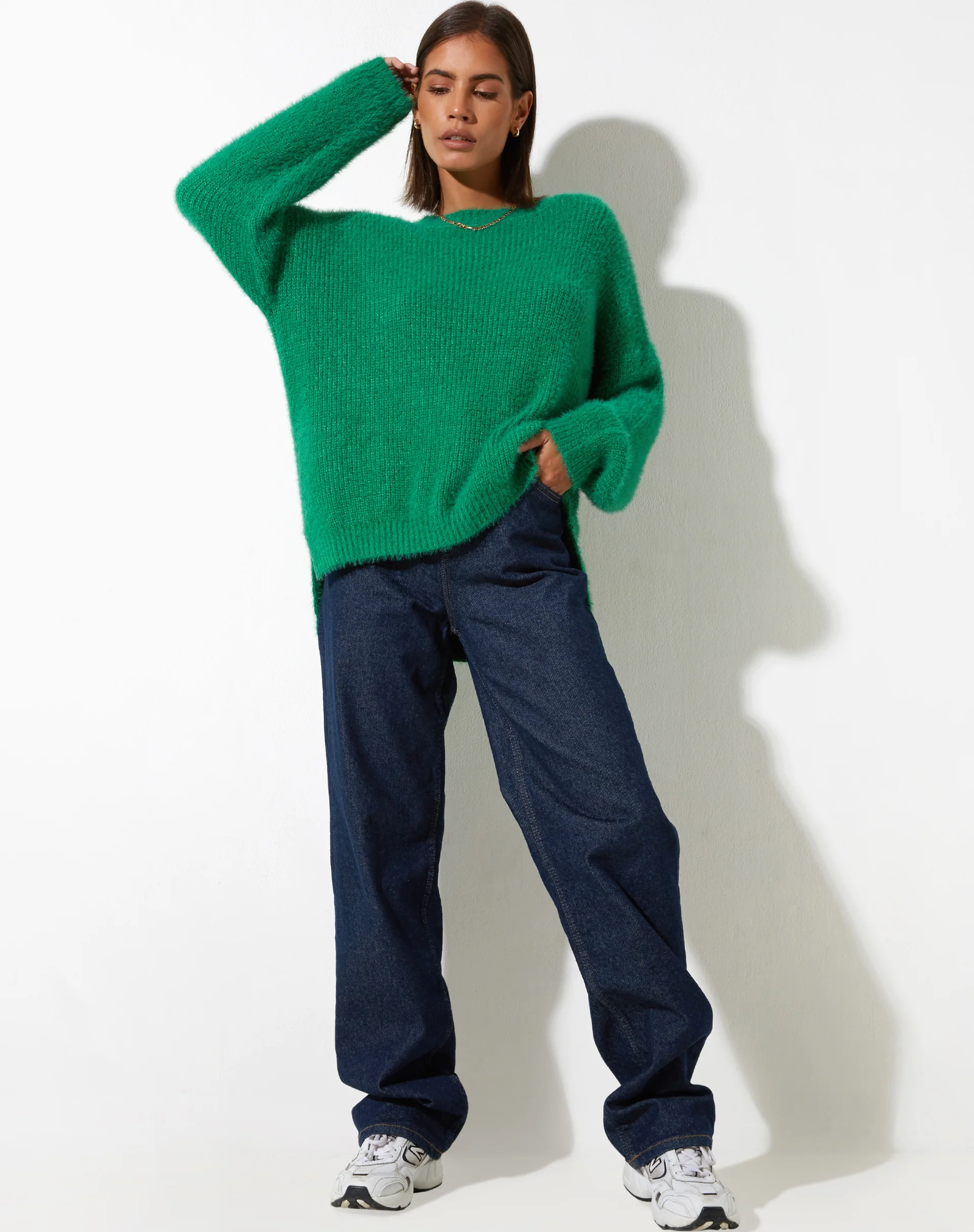 Bondy Jumper in Knit Kelly Green - Image 2