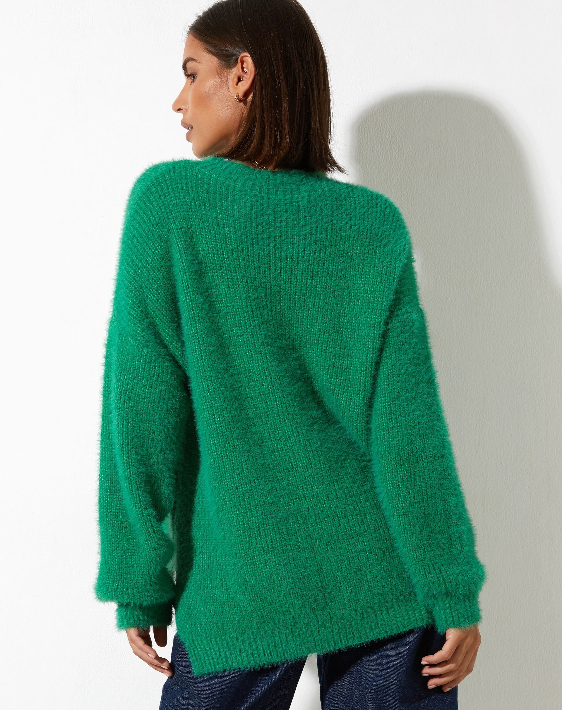 Bondy Jumper in Knit Kelly Green - Image 3