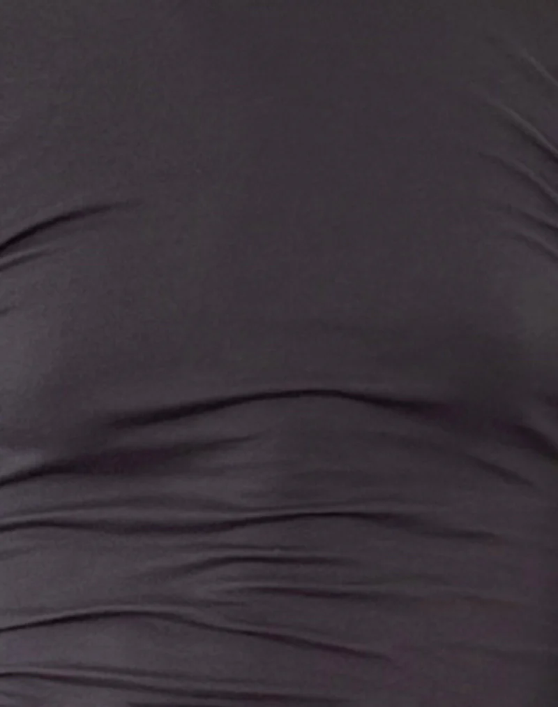 Bonija Long Sleeve Top in Beluga with Black Piping and M Embroidery - Image 6