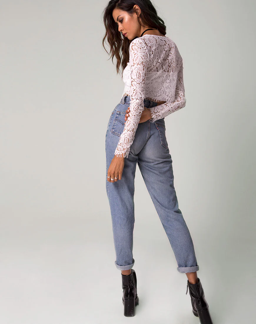 Bonnie Crop Top in Angel Lace White - Image 4