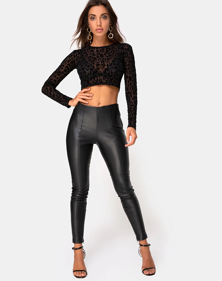 Bonnie Crop Top in Animal Net Black - Image 3