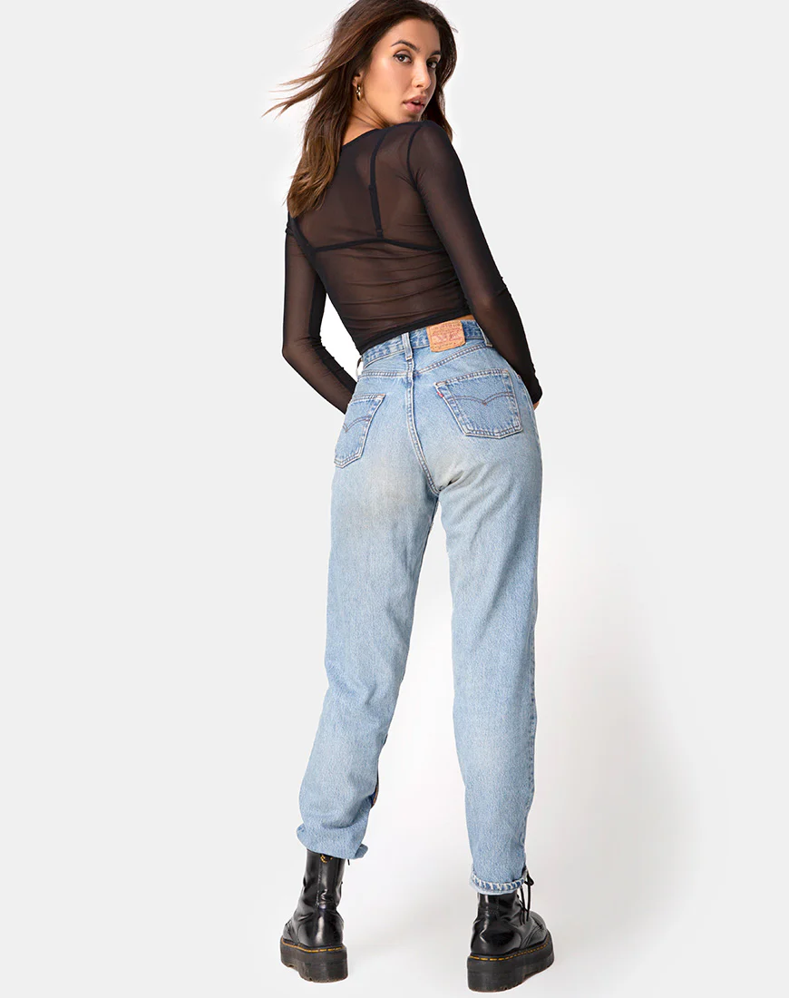 Bonnie Crop Top in Black Net - Image 5