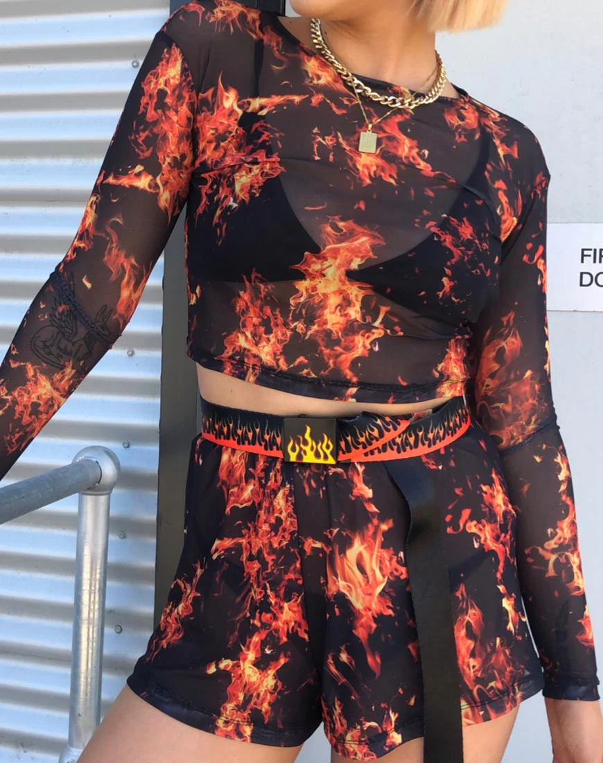 Bonnie Crop Top in Fire Mesh - Image 4
