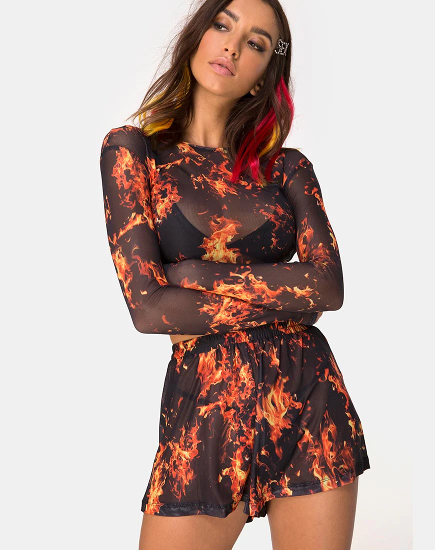 Bonnie Crop Top in Fire Mesh - Image 5