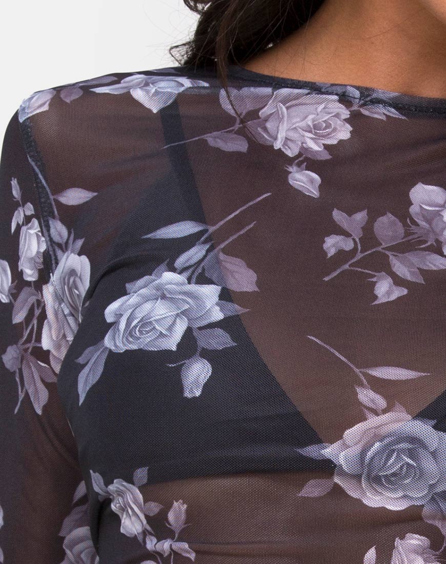 Bonnie Top in Grey Rose Mesh - Image 6