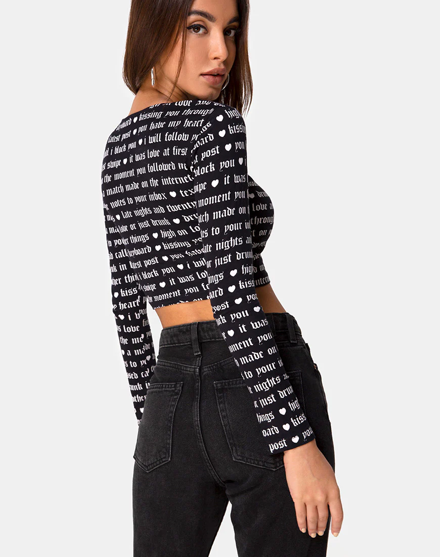 Bonnie Crop Top in Black Love At First Swipe - Image 2