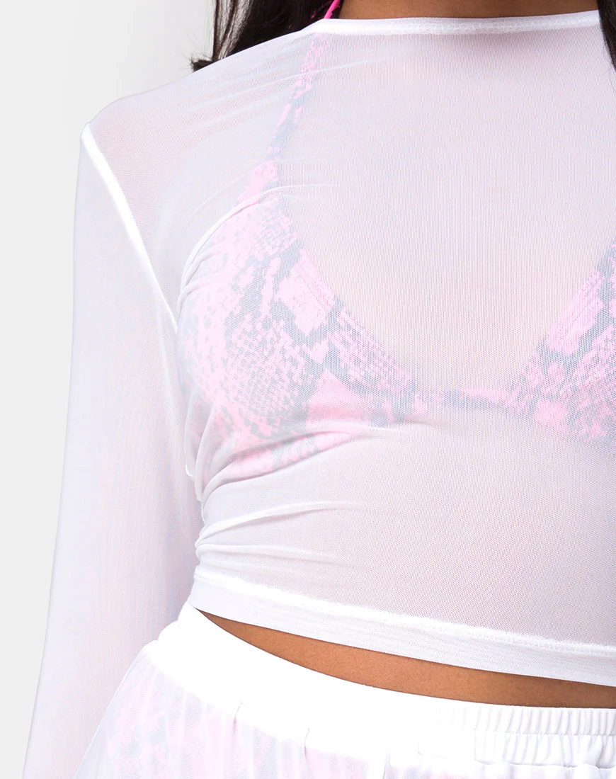 Bonnie Crop Top in Net White - Image 5