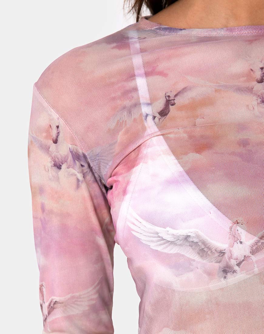 Bonnie Crop Top in Pegasus Pink Mesh - Image 5
