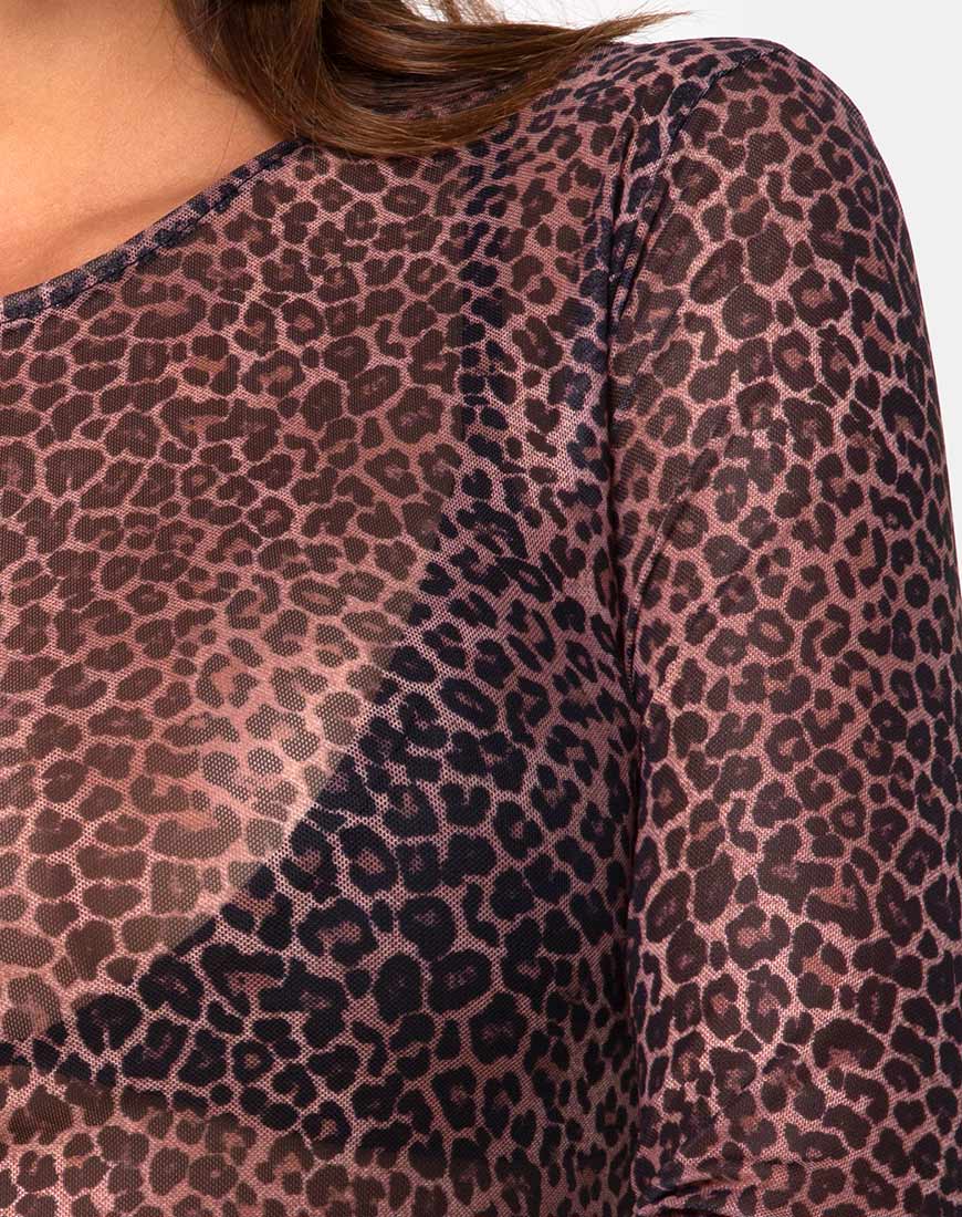 Bonnie Crop Top in Rar Leopard Mesh - Image 5