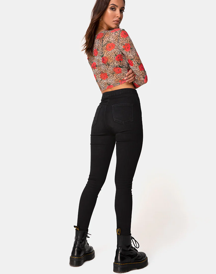 Bonnie Crop Top in Tiger Rose - Image 4