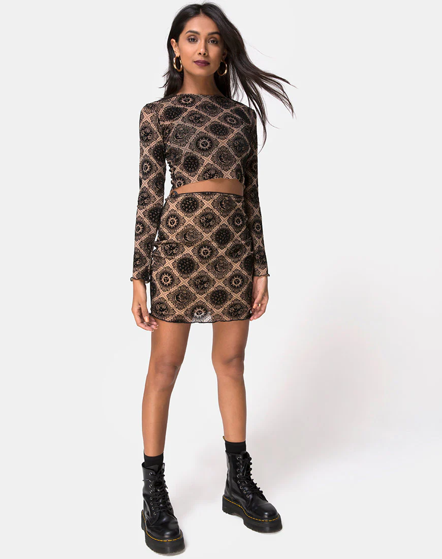 Bonver Top Taupe Net with Black Sign Flock - Image 4