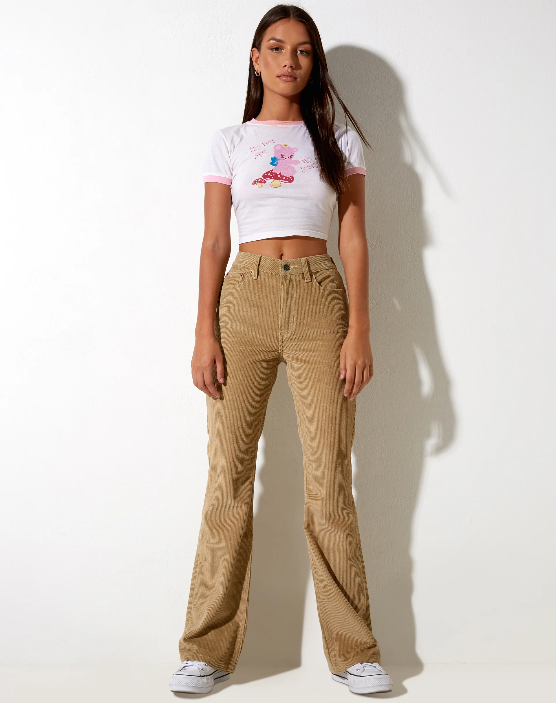 Bootleg Jeans in Cord Sand - Image 2