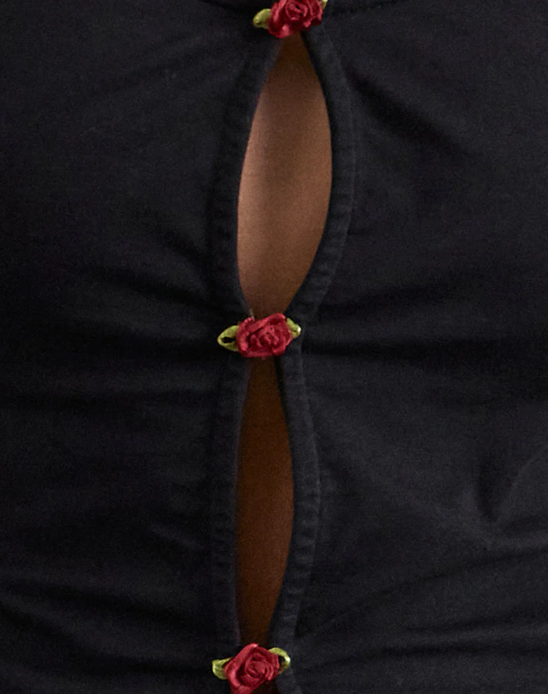 Boska Top in Black with Red Rose - Image 6
