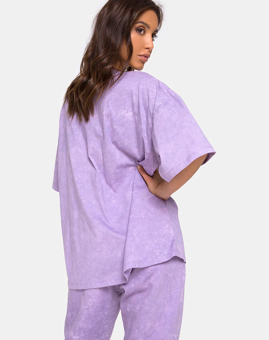 Botec Tee in Purple Acid Wash - Image 2