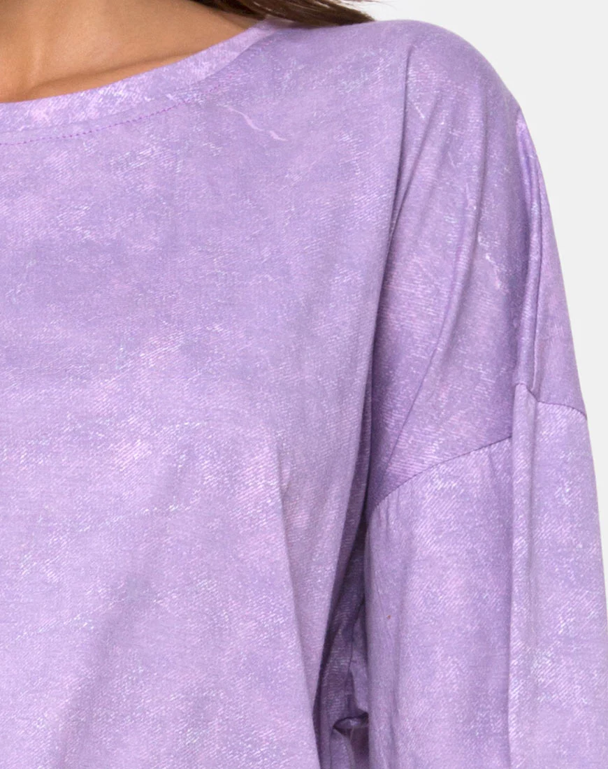 Botec Tee in Purple Acid Wash - Image 5