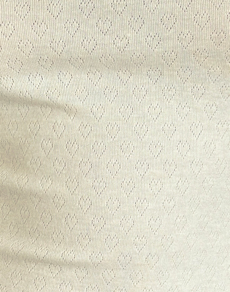 Bovillo Cap Sleeve Top in Pointelle Ivory - Image 6
