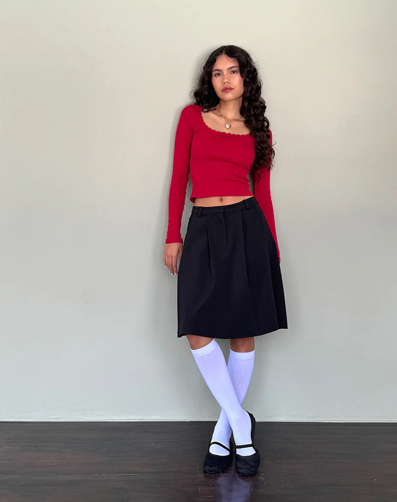Bovita Long Sleeve Top in Adrenaline Red - Image 5