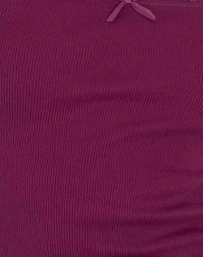 Bovita Long Sleeve Ribbed Top in Berry - Image 5