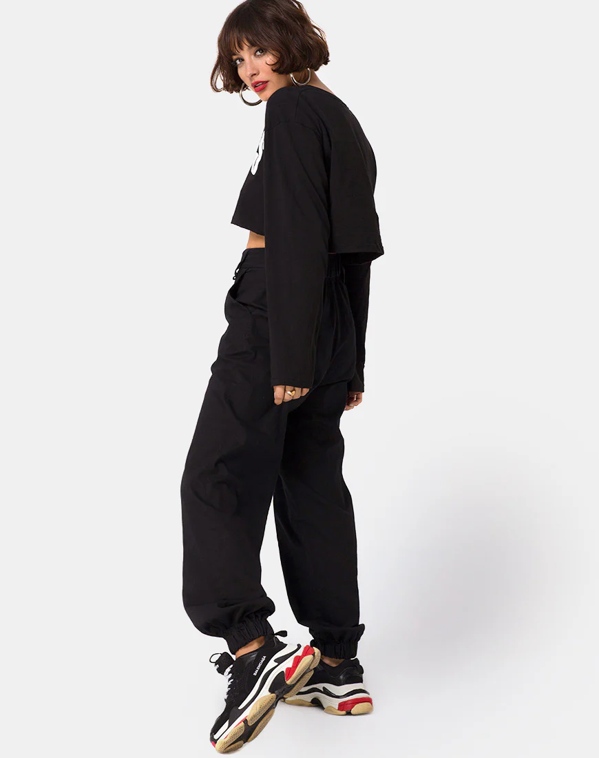 Box Expression Crop Tee in Black - Image 4