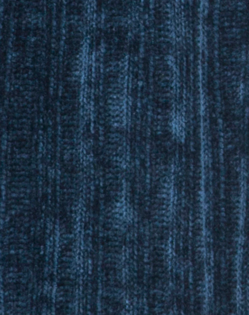 Boyfriend Cardigan in Chenille Blue - Image 5