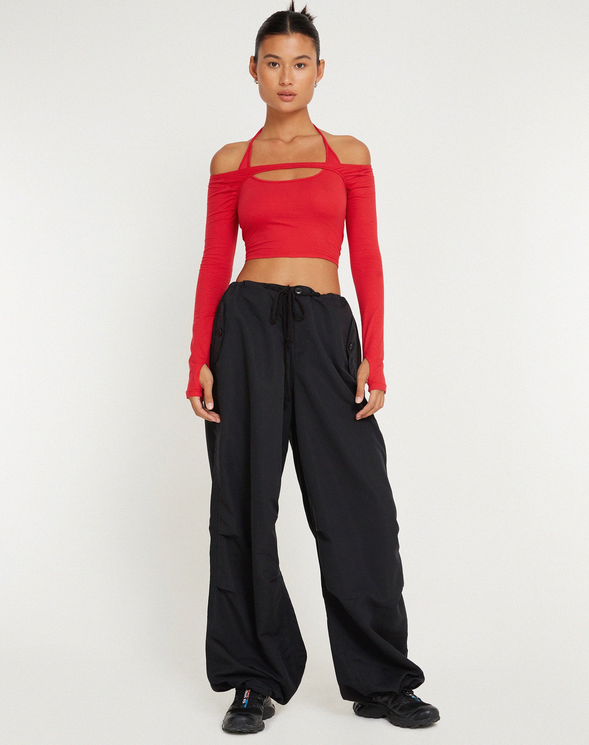 Brandy Long Sleeve Top in Racing Red - Image 3