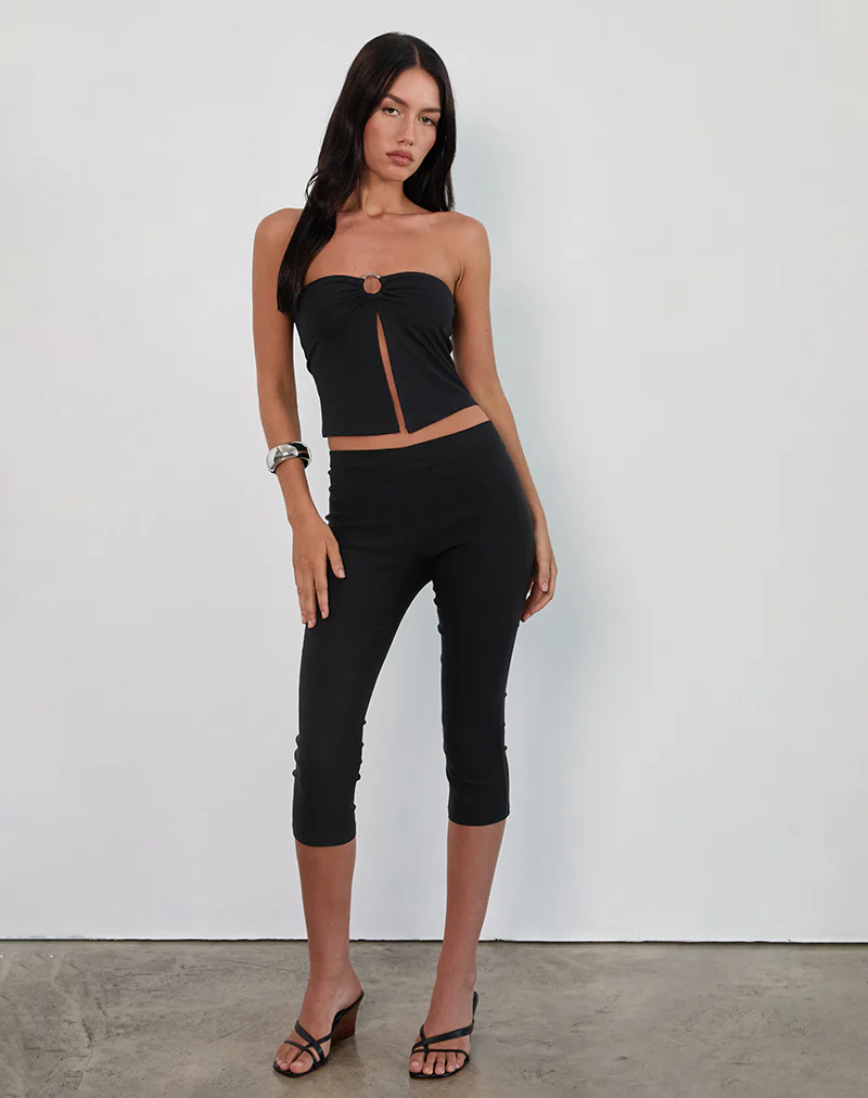 Brea Hardware Butterfly Top in Rayon Jersey Black - Image 3