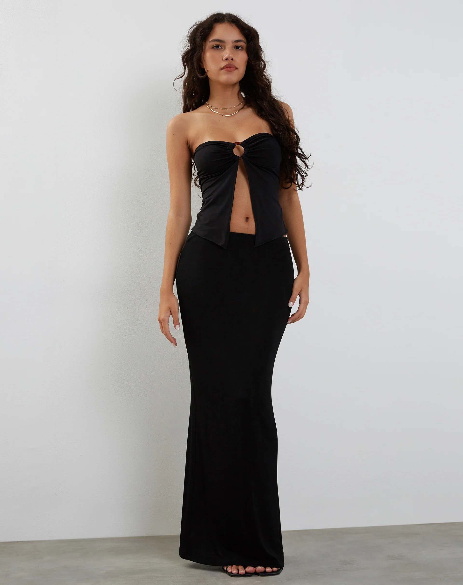 Brea Bandeau Top in Slinky Black - Image 3