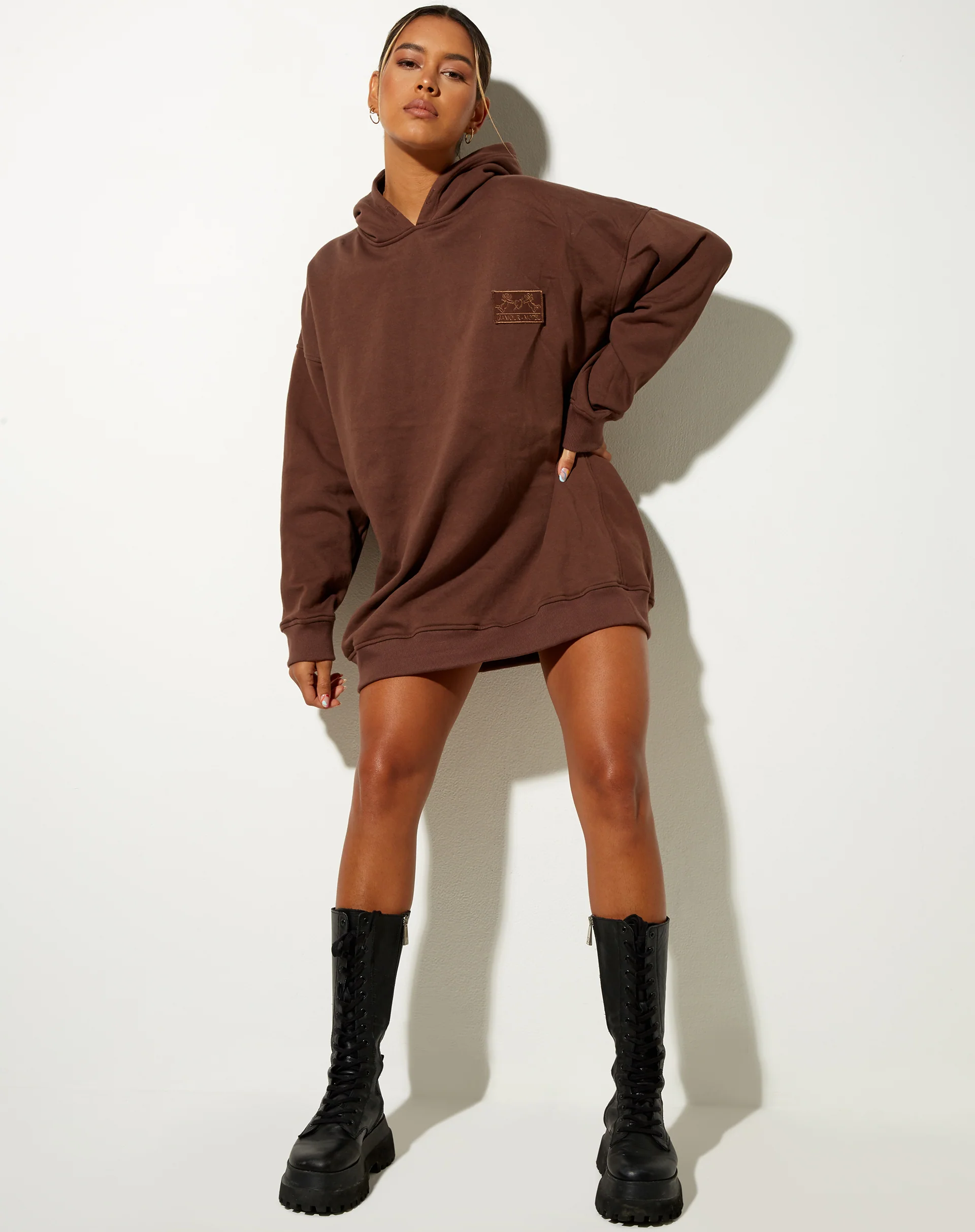 Bren Hoodie in Deep Mahogany Cherub L'Amour Label Embro - Image 3