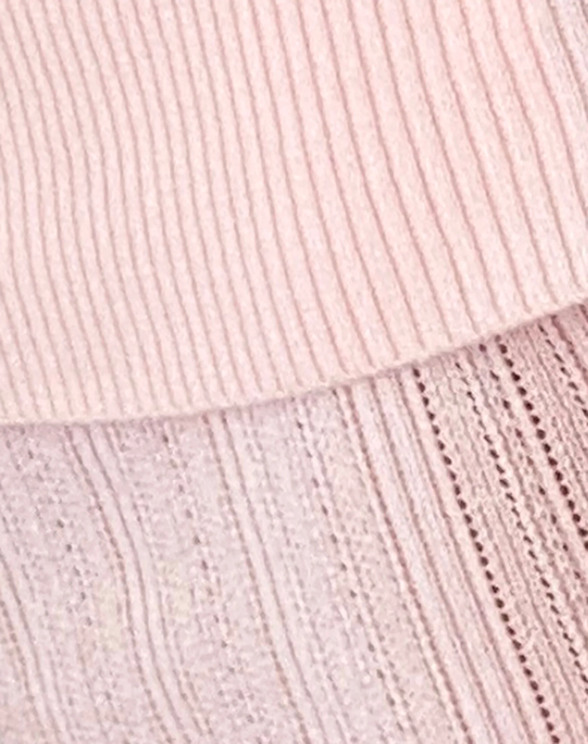 Brenda Knitted Bardot Top in Pink with Rosette - Image 7