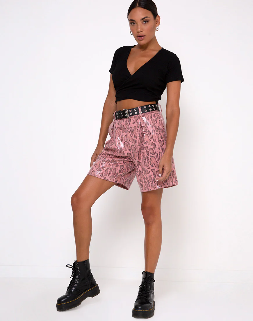 Bria Crop Top in Rib Black - Image 3