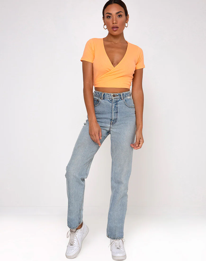 Bria Top in Rib Cantaloupe - Image 3