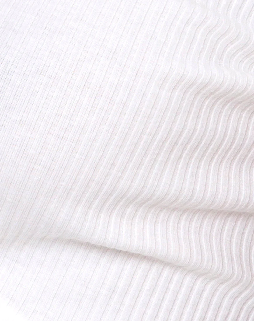 Bria Wrap Top in Rib Ivory - Image 5