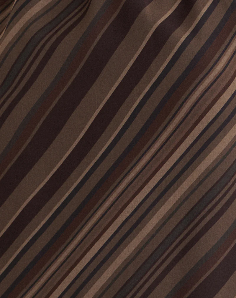 Brielle Top in Chiffon Mix Brown Stripe - Image 7