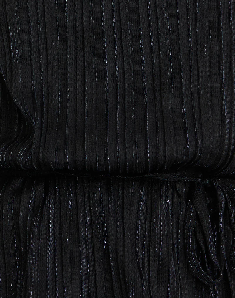Brienne Top in Chiffon Plisse Black with Lining - Image 6