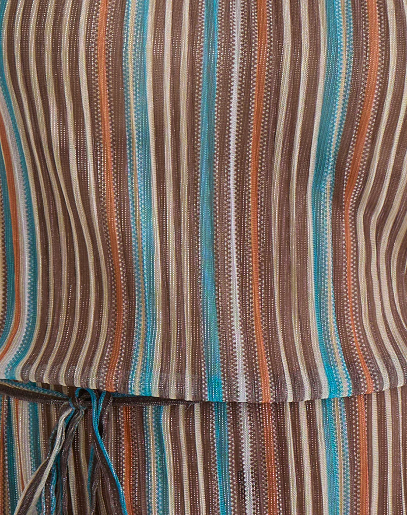 Brienne Top in Blue and Brown Shimmer Sheer Plisse - Image 7