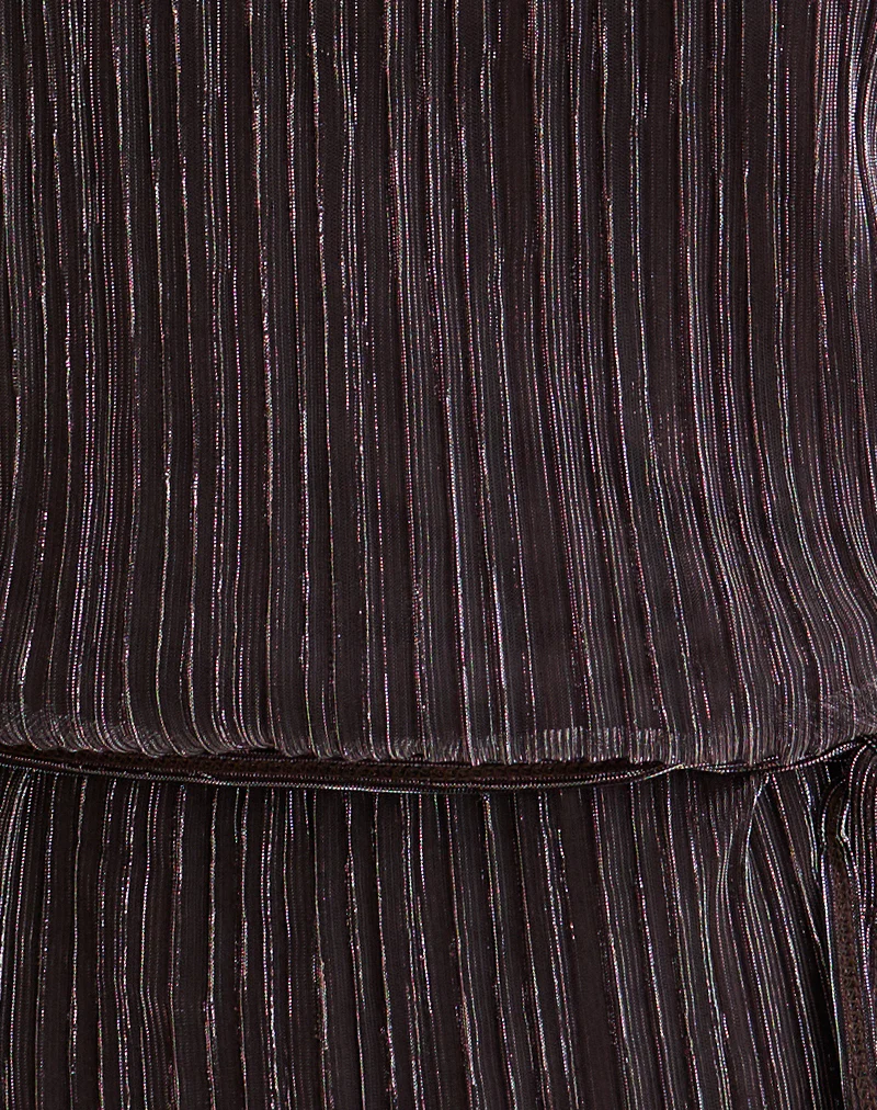 Brienne Top in Brown Shimmer Sheer Plisse - Image 6