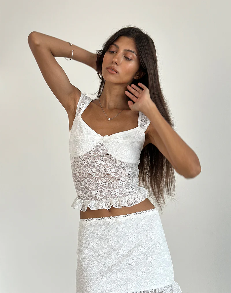 Brietta Cami Top in Lace Ivory - Image 2