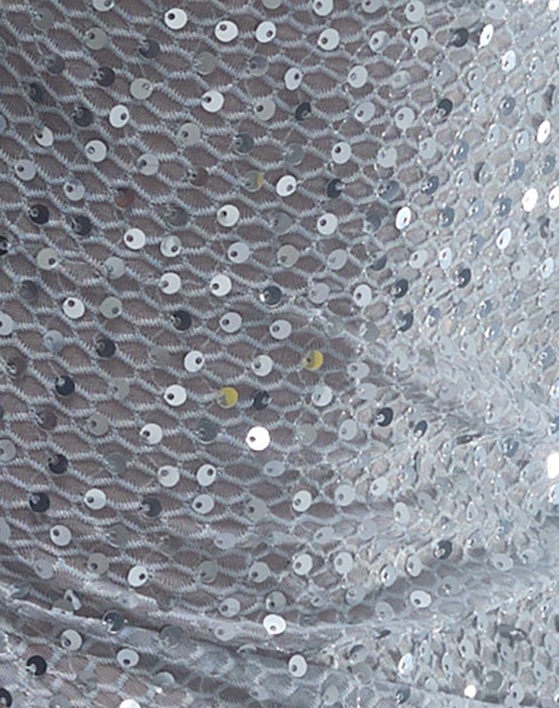Brilia Bandeau Top in Sequin Knit Silver - Image 8