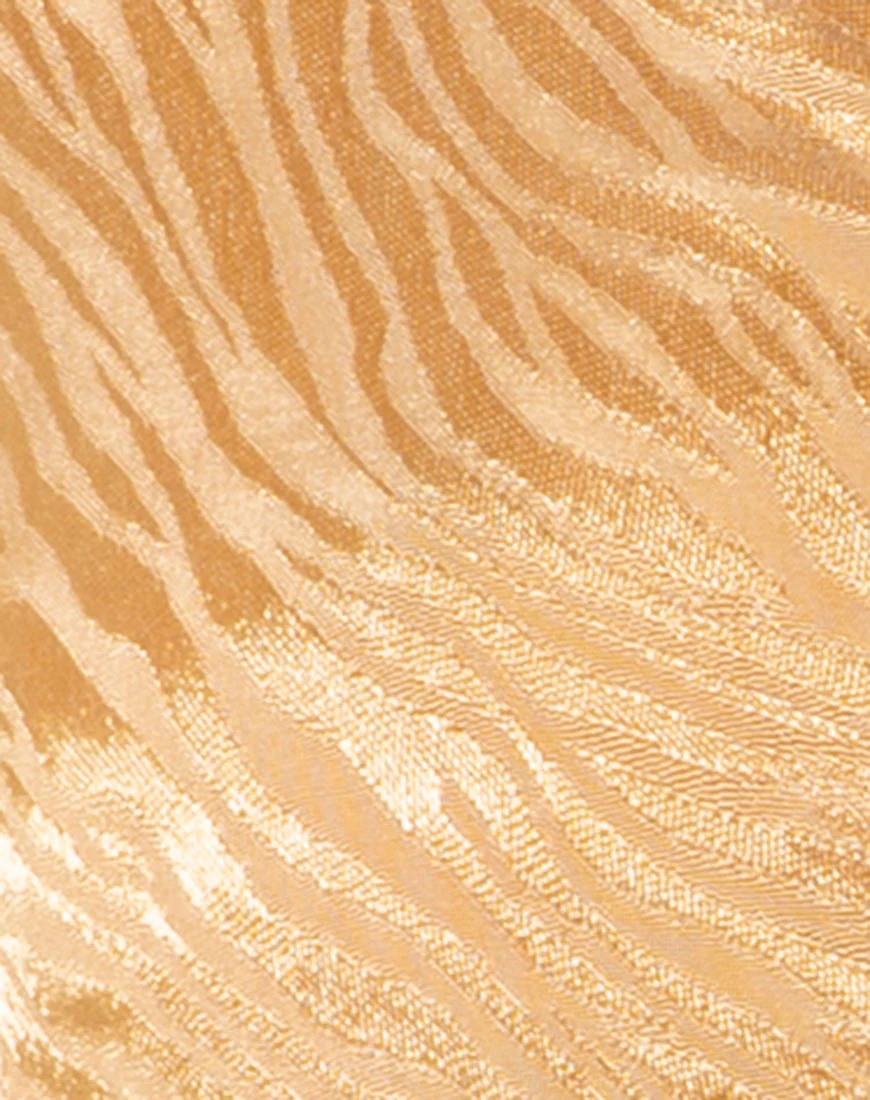 Briza Crop Top in Satin Zebra Caramel - Image 5